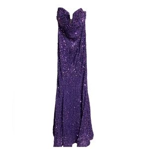 Ricarica • Purple • Sequin • Strapless Evening Gown